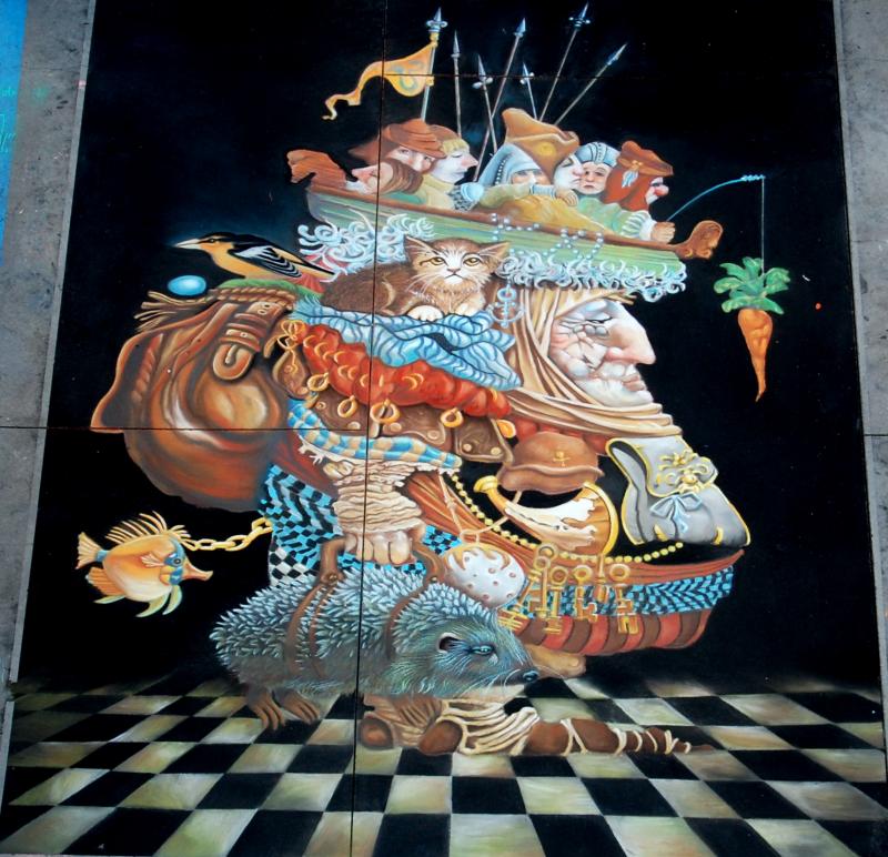 Rendition of a Masterpiece by James C.Christensen: "Burden of a Responsible Man"